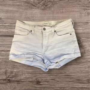 Women's White mid rise Denim Shorts Abercrombie and fitch 27 4r